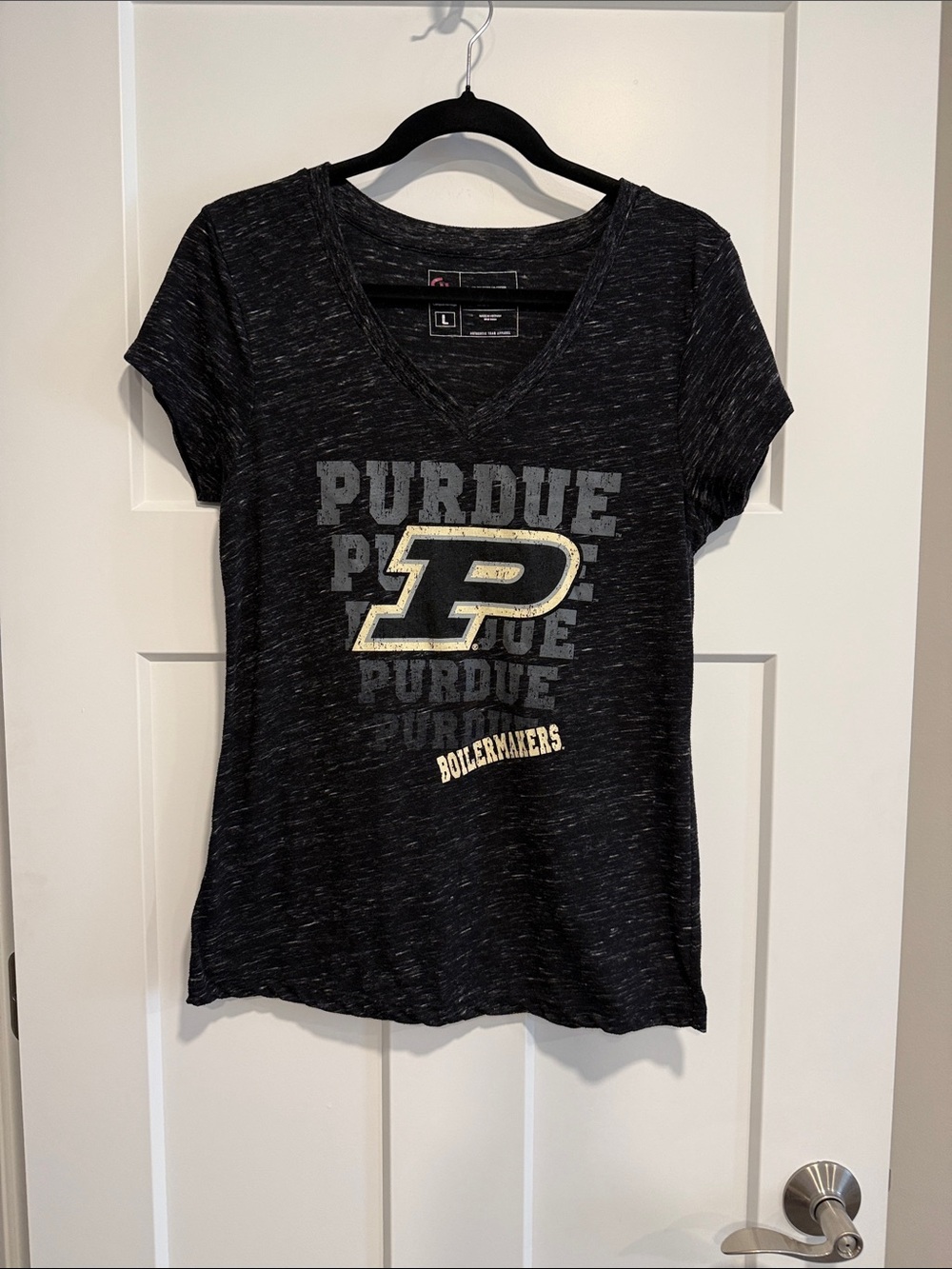 Campus Heritage Women's Black Purdue Boilermakers V-Neck Tee